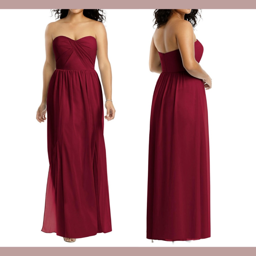 Nwd Social Bridesmaids [ 8 ] Strapless Georgette '8159' A-Line Gown
